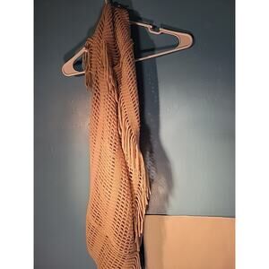 Womens Beige Frilly Infinity Scarf - One Size